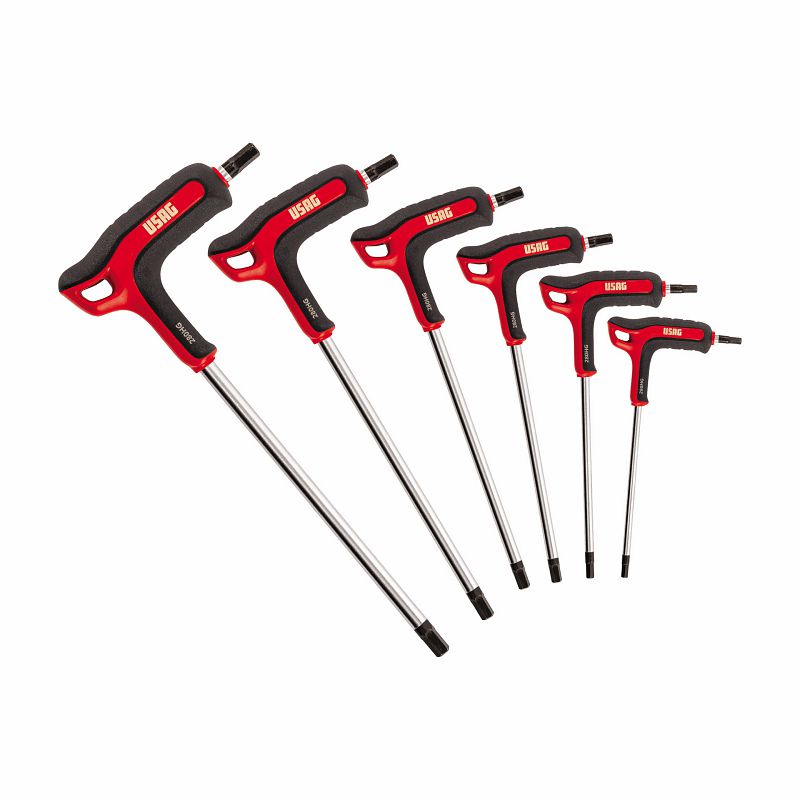 Juego de 6 llaves hexagonales angulares con empuñadura bimaterial USAG (280 HG/SE6)