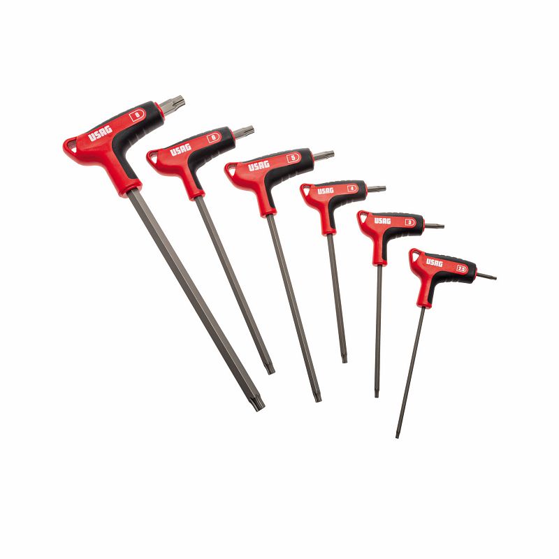 USAG (280 HX/SE6) Conjunto de 6 chaves sextavadas angulares com perfis especiais X-Grip e punho bimaterial