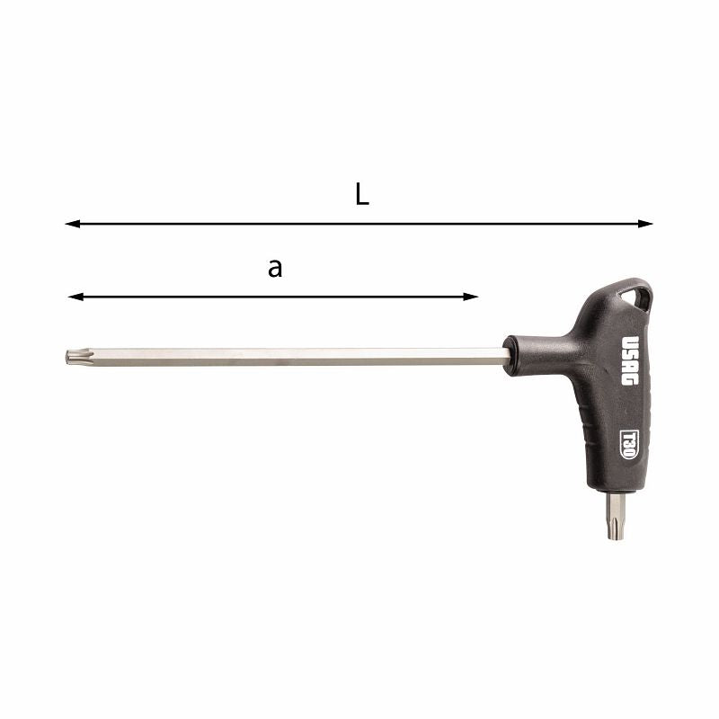 USAG (280 HXTX) Torx Male Keys with Special X-Grip Profile and Bi-Material Handle