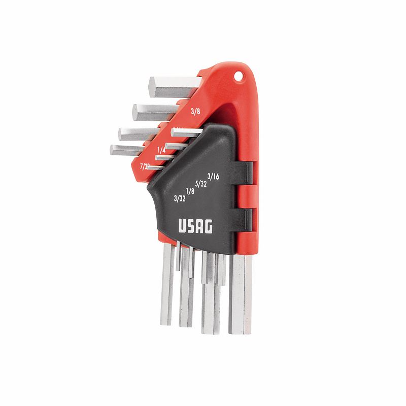 USAG (280 P/S8) Conjunto de 8 chaves hexagonais angulares, tamanhos em polegadas
