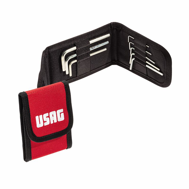 USAG (280 P/SE8) Conjunto de 8 chaves hexagonais angulares, tamanhos em polegadas