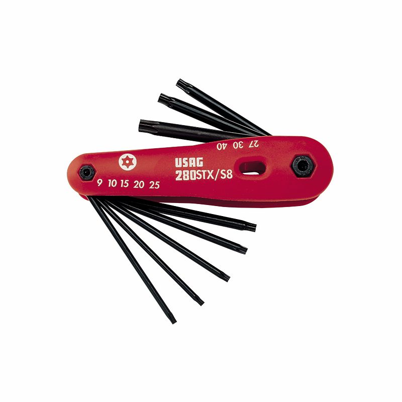 Juego de 8 llaves USAG (280 STX/S8) para tornillos Torx® resistentes a la manipulación