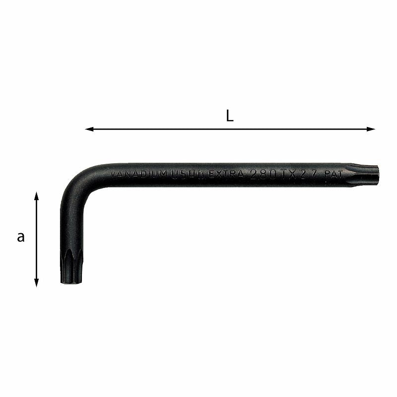 Chaves angulares USAG (280 STX) para parafusos Torx® resistentes a violações