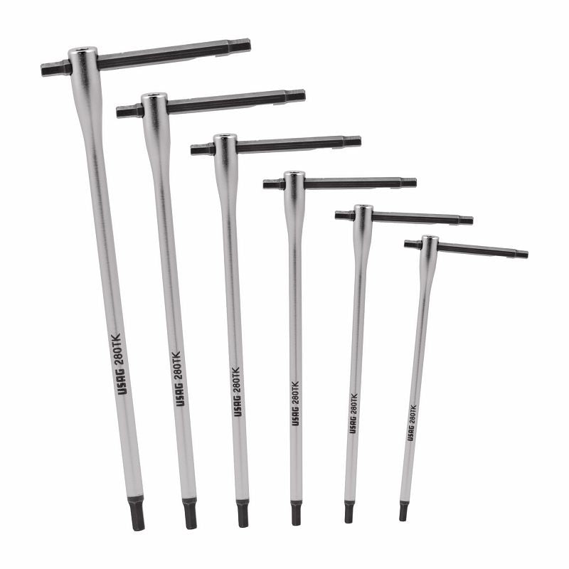 USAG (280 TK/SE6) Set Of 6 T-Handle Hexagon Keys With Sliding Bar