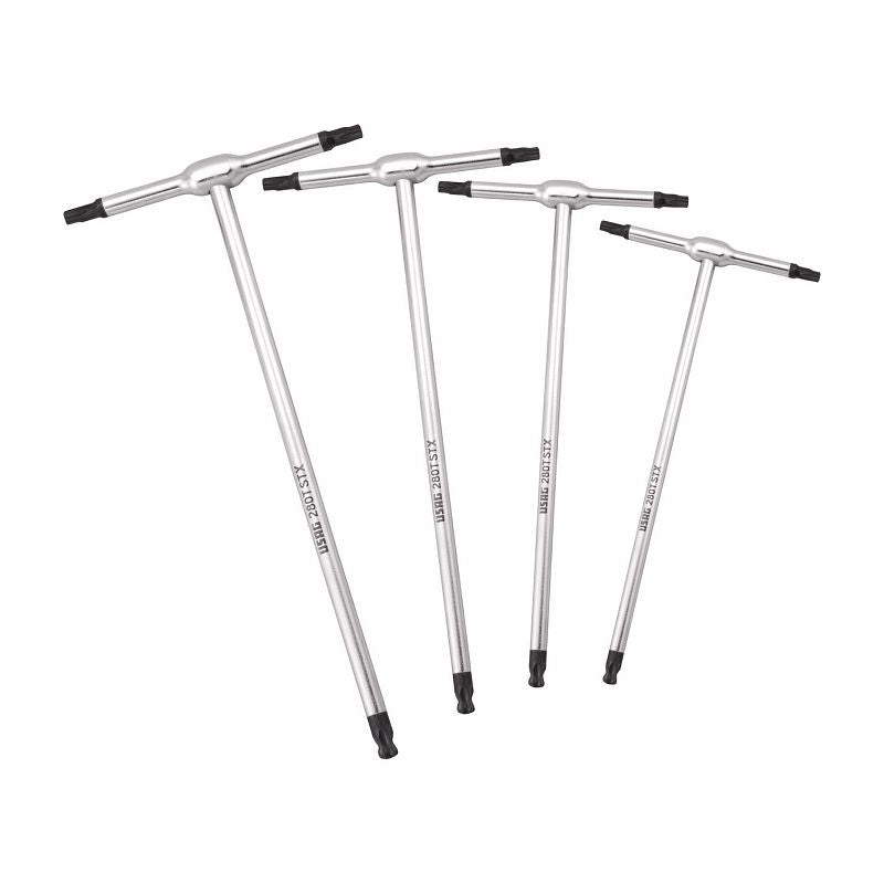 USAG (280 TSTX/SE4) Juego de 4 llaves con mango en T y cabeza esférica para tornillos Torx®