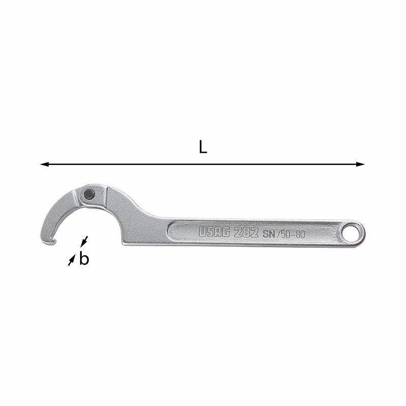 USAG (282 SN) Adjustable Hook Wrenches With Square Pin