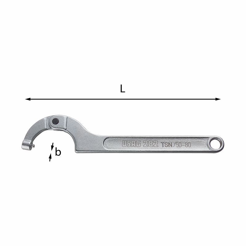 USAG (282 TSN) Adjustable Hook Wrenches With Round Pin