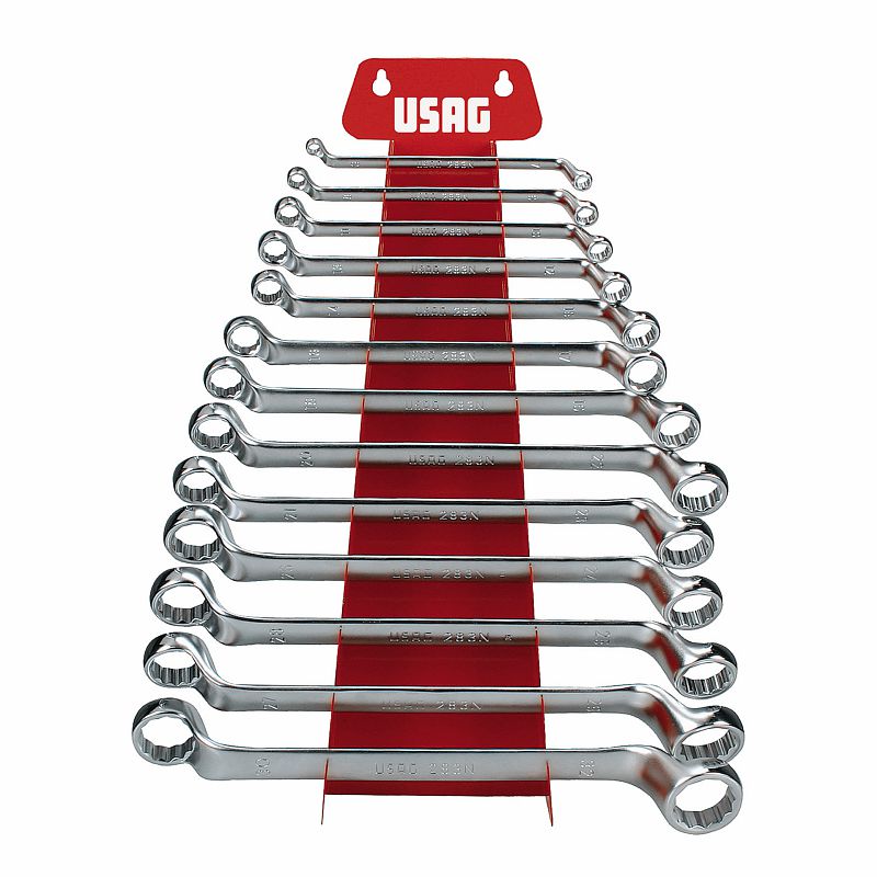 USAG (283 S13) Set Of 13 Offset Bihexagonal Ring Wrenches