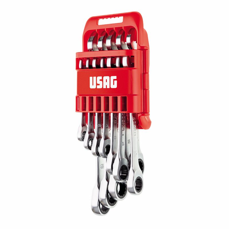 USAG (285 KB/DS12) Set of 12 Flat Ratchet Combination Wrenches