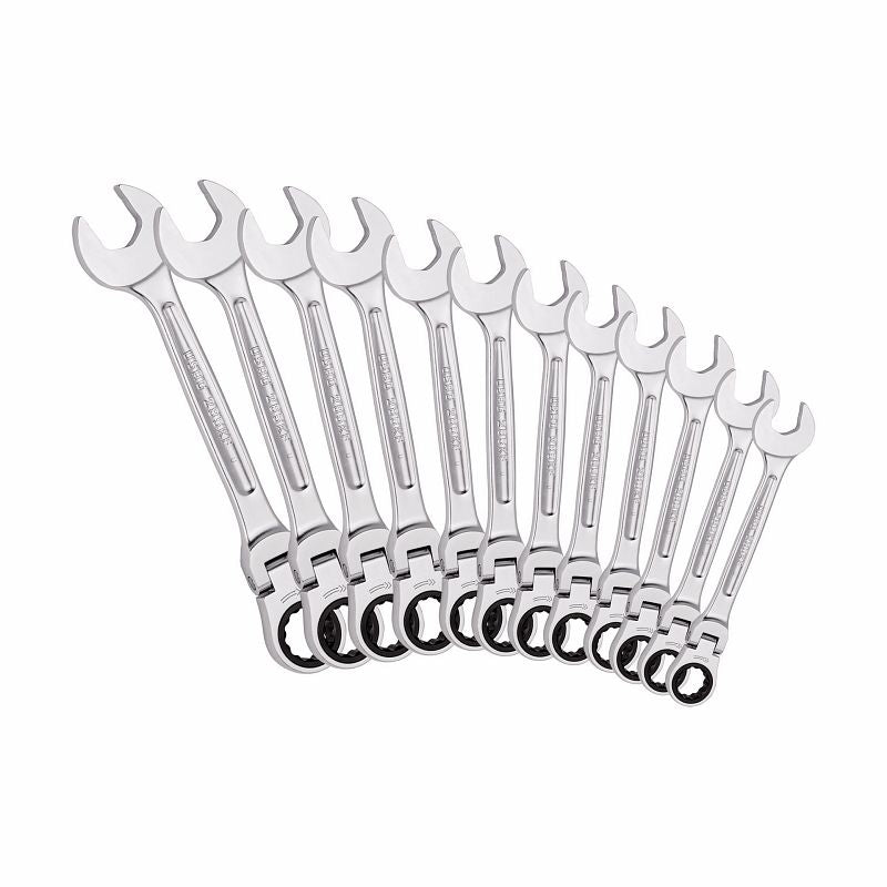 USAG (285 KF/SE12) Set Of 12 Hinged Jointed Reversible Ratchet Combination Wrenches