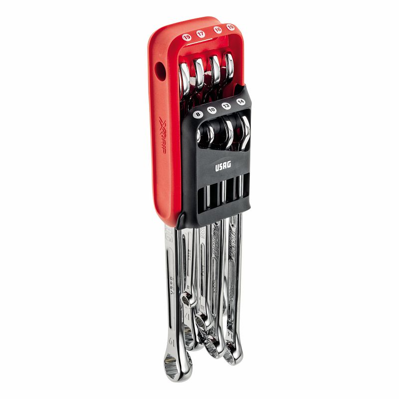 USAG (285 X/DS8) Juego de 8 llaves combinadas hexagonales con perfil especial X-Grip