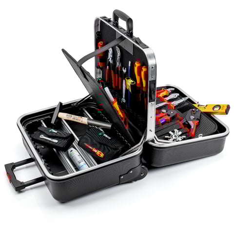 Knipex (00 21 41) Estojo de ferramentas BIG Twin Move Elétrico 63 peças