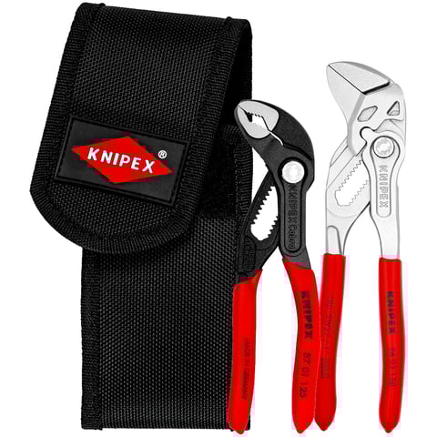 Knipex (00 20 72 V01) Juego de mini alicates en funda para cinturón 1 x 86 03 150, 1 x 87 01 125