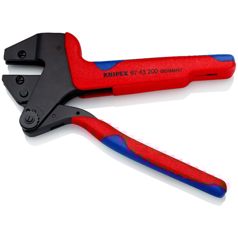 Alicate de cravação Knipex (97 43 200 A) para matrizes de cravação intercambiáveis