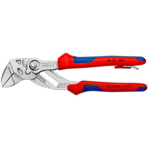 Alicate e chave Knipex (86 05 180 T) numa única ferramenta.