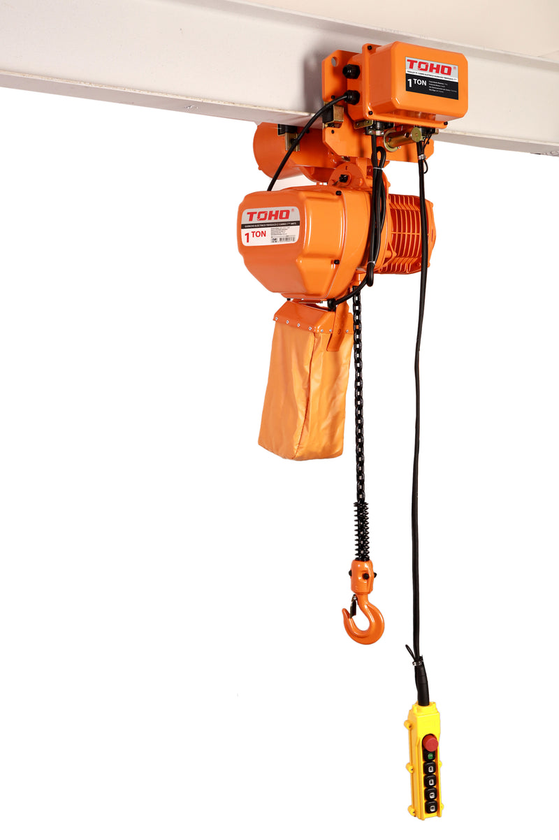 Guincho elétrico trifásico com carro de 1000 kg, 4 metros