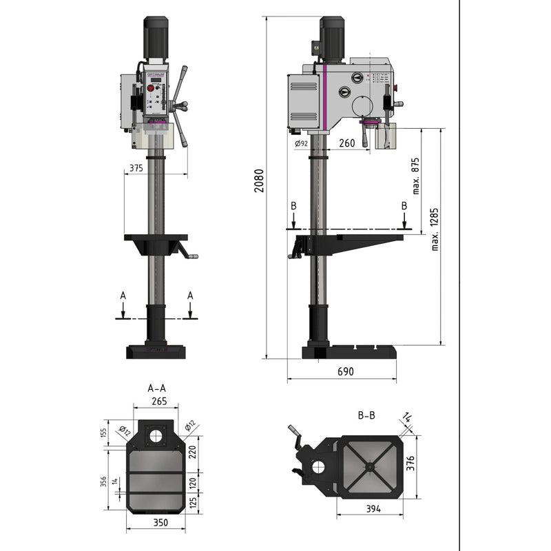 Optimum (3034235) Upright drill OPTIdrill DH 28GSV