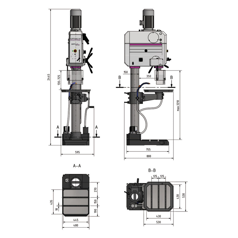 Optimum (3034255) Gear Drilling Machine OPTIdrill DH 45 G