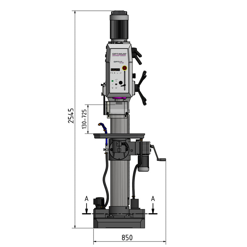 Taladro de engranajes Optimum (3034265) OPTIdrill DH 55G