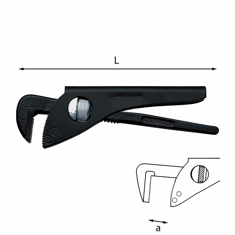 USAG (308) Chaves de tubo leves com maxilas dobradas a 90°