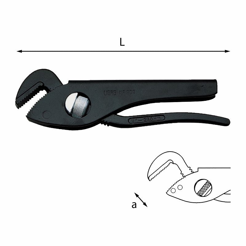 USAG (309) Light-Duty Pipe Wrenches With Jaws Bent To 45°