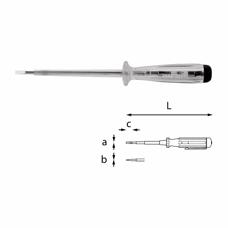 Chave de fendas de teste de fase USAG (321 FL) 90÷480v, modelo longo