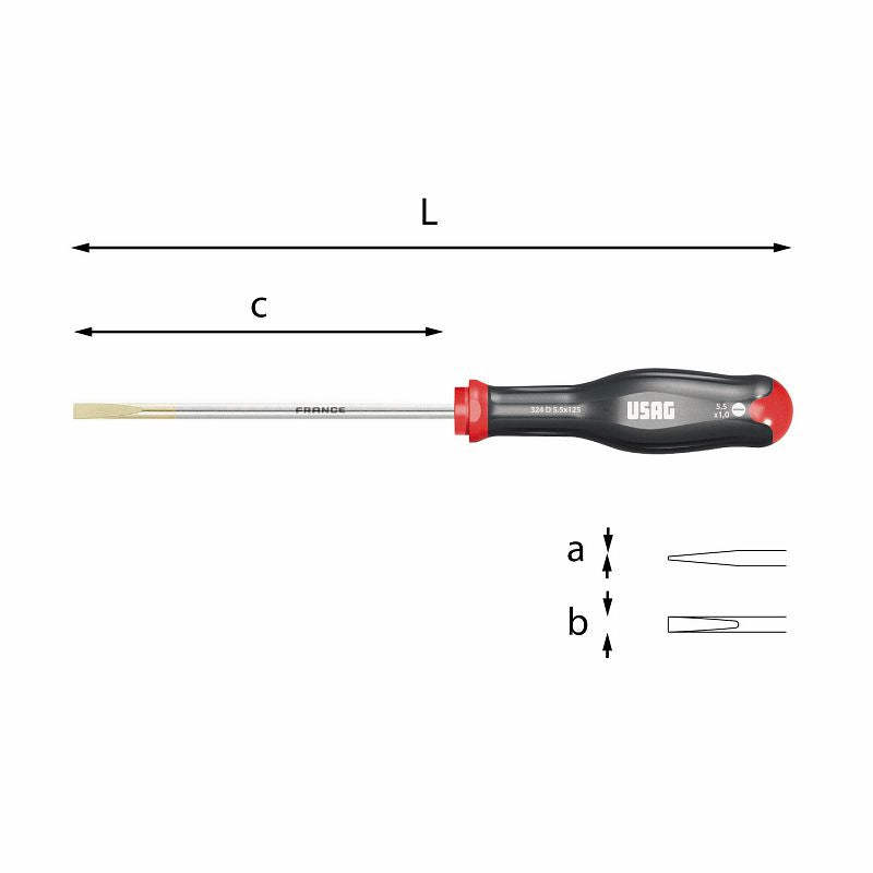 USAG (324 D) Screwdrivers For Slot-Head Screws