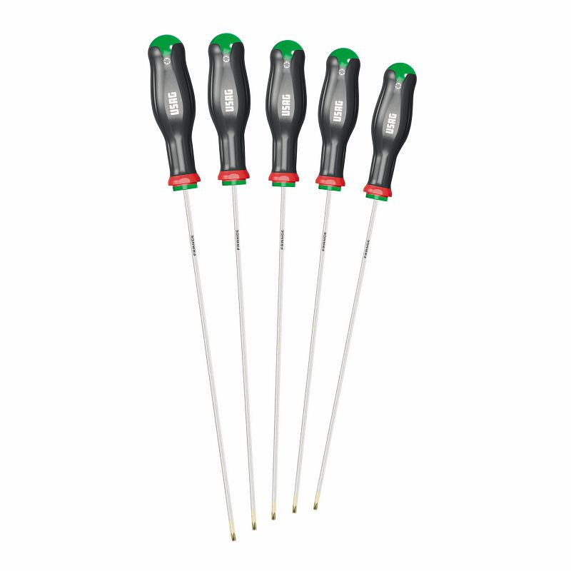 USAG (324 LTX/SH5) Set Of 5 Long Blade Screwdrivers For Torx® Screws