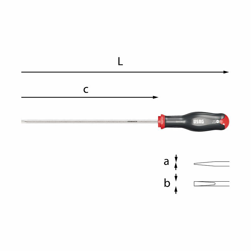 USAG (324 L) Screwdrivers For Slot-Head Screws