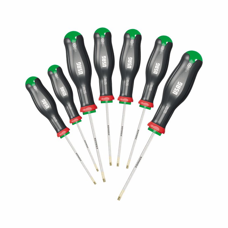 USAG (324 STX/S7) Conjunto de 7 chaves de fendas para parafusos Torx® resistentes à violação
