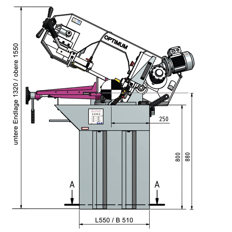 Optimum (3300210) Metal band saw OPTIsaw S 210G