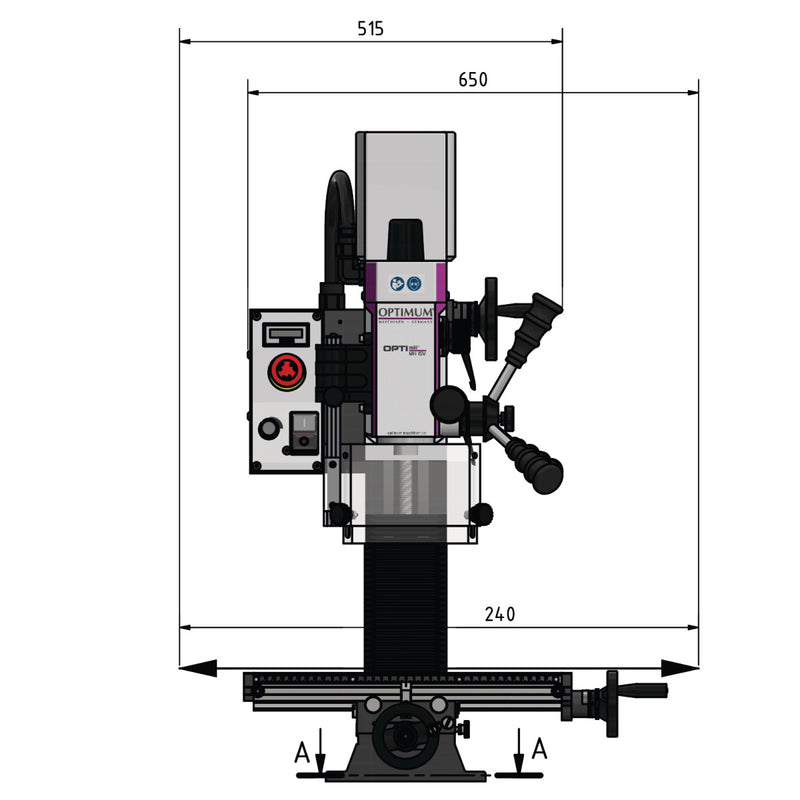 Fresadora Optimum (3338110) OPTImill MH 15V