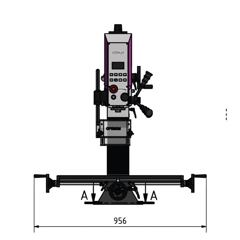 Máquina de furação e fresagem Optimum (3337126) OPTImill MH 2DV