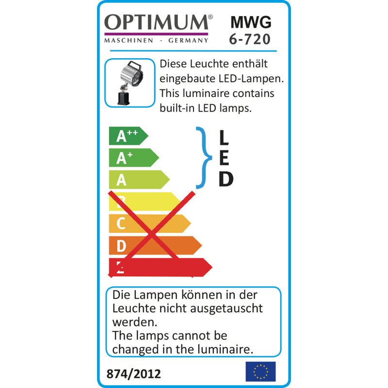 Optimum (3351053) Luz LED para máquinas e oficinas MWG 6-720