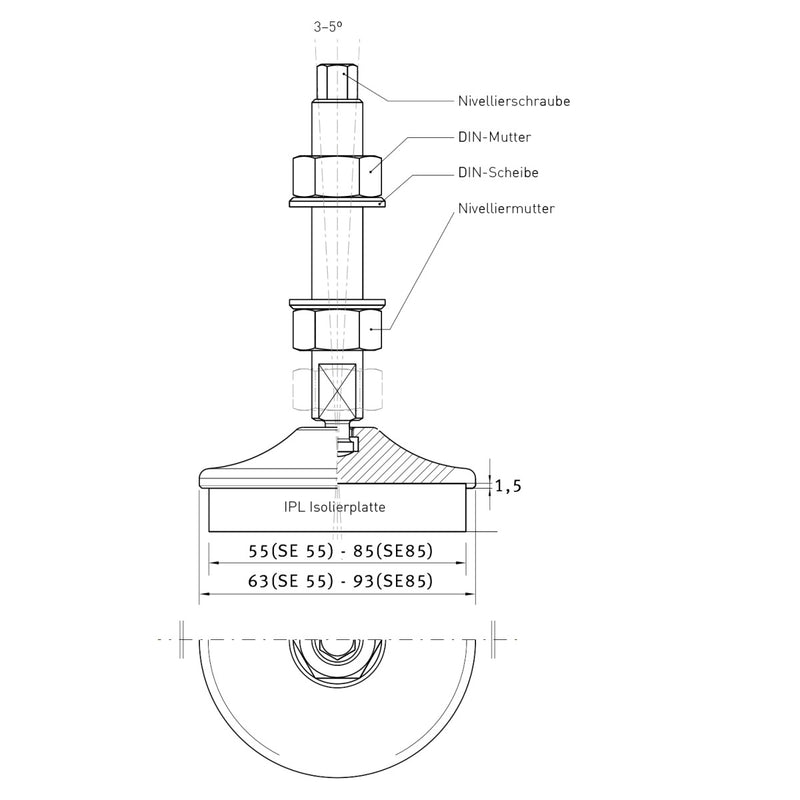 Pé de máquina amortecedor de vibrações Optimum (3352981) SE 55