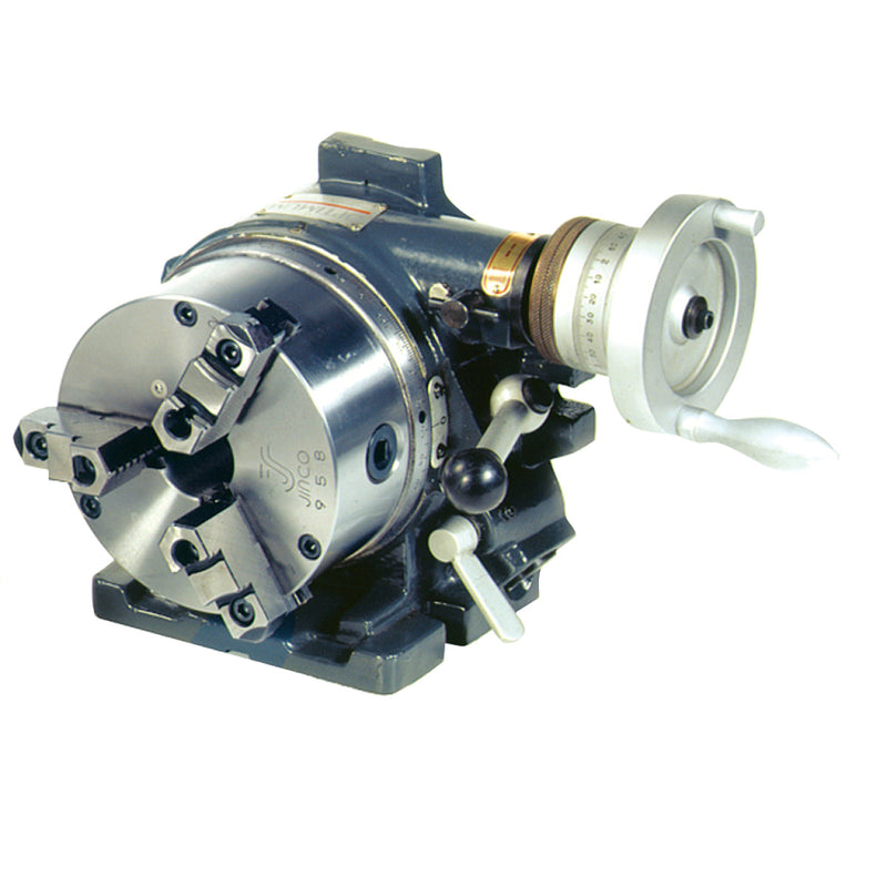 Mesa indexadora rotativa horizontal-vertical Optimum (3354165) con mandril de 3 mordazas RTU 165