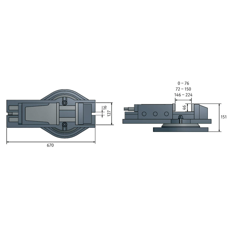 Optimum (3355127) Morsa hidráulica para máquina HMS 125