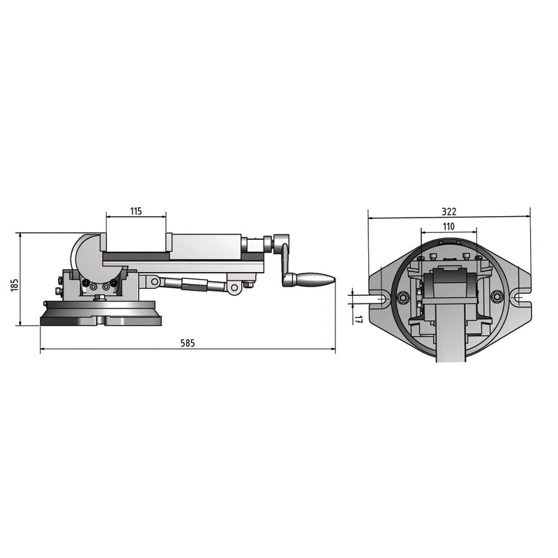 Optimum (3355500) Three axis vise DAS 100