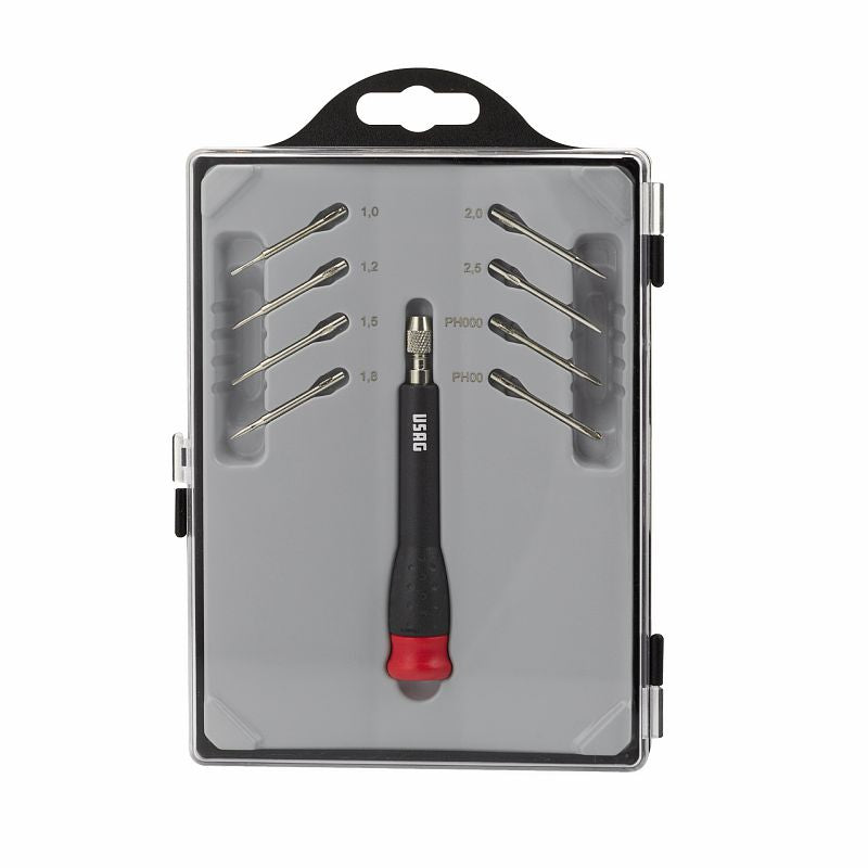 Chave de fendas de precisão USAG (341 SH9) com 8 lâminas intercambiáveis