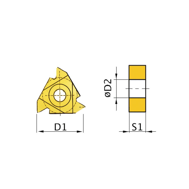 Optimum (3441703) HM replacement inserts ISO 16ER AG60