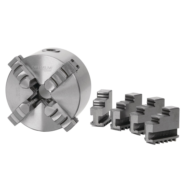 Placa de torno Optimum (3442810) de quatro garras, fixação concêntrica Ø100mm
