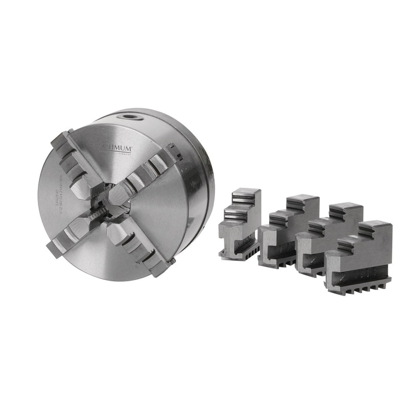 Placa de torno Optimum (3442852) OPTIMUM de quatro garras, Camlock fundido, fixação central Ø250mm Camlock DIN ISO 702-2 No. 6