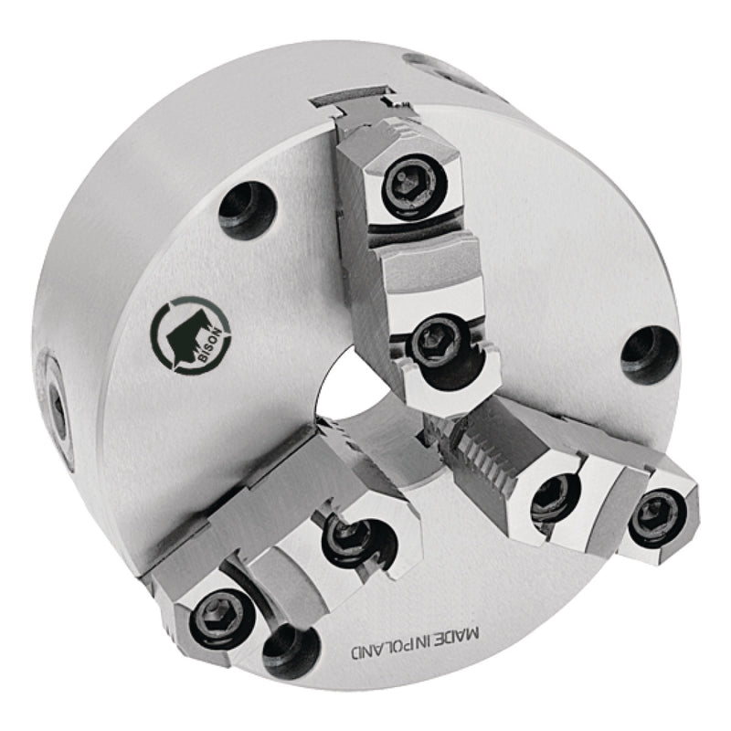 Placa de torno de três garras Optimum (3450232) em aço fundido BISON Ø160mm DIN 6350 A2-4