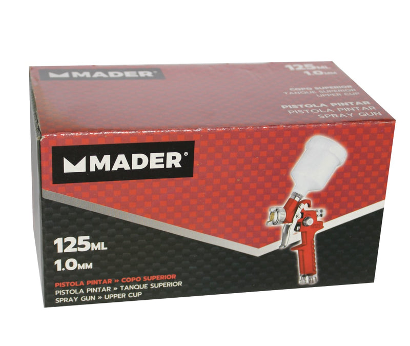 Pistola pulverizadora, depósito superior, 1 mm, 125 ml - MADER®