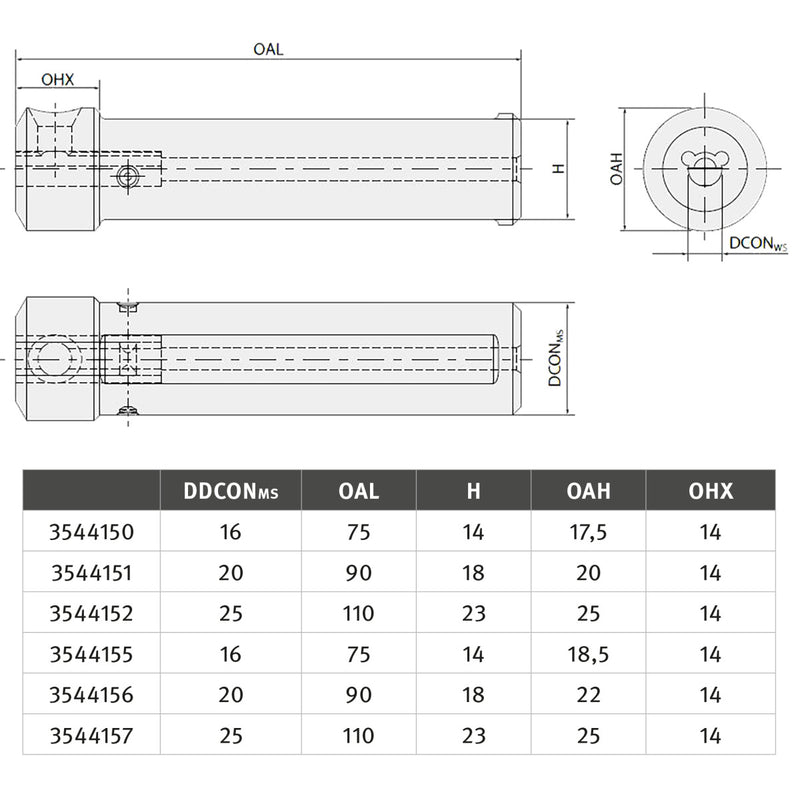 Optimum (3544152) Drill steel Holder 25mm - mount 4mm