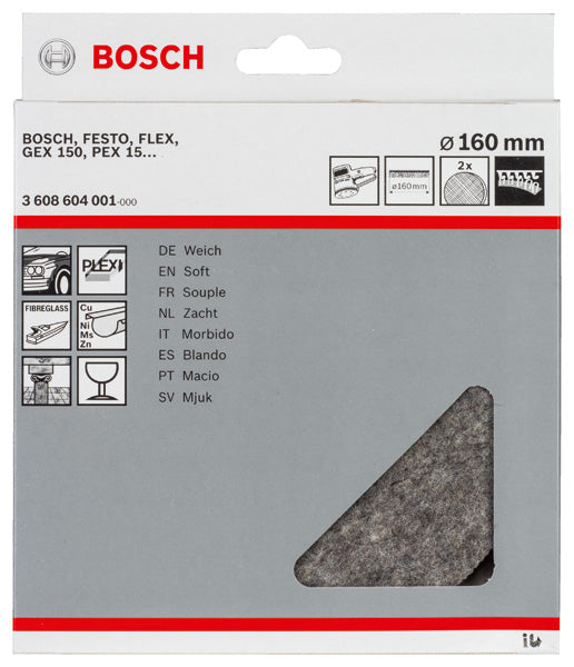 Disco de pulido Bosch de 160 mm, 2 unidades