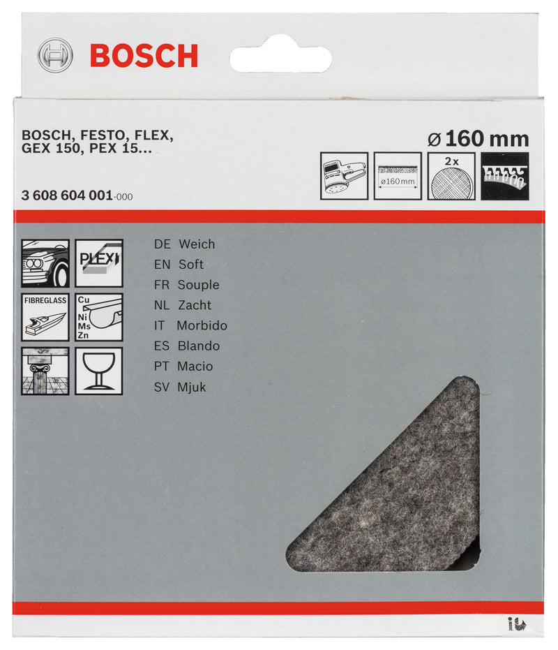 Disco de pulido Bosch de 160 mm, 2 unidades