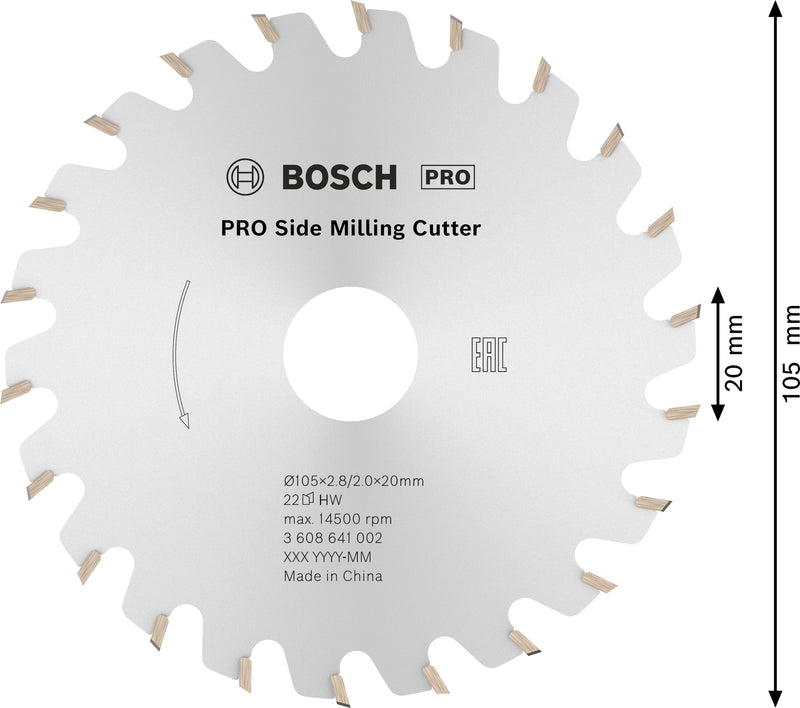 Bosch PRO Side Router Saw, 105 x 20 x 2.8 mm, 22 Teeth