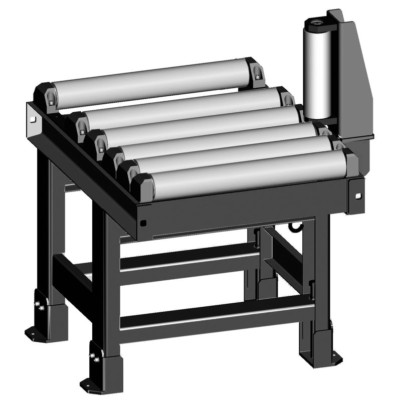 Transportador de rolos Metallkraft (1000 x 620 mm, lado de descarga, com rolo guia lateral)