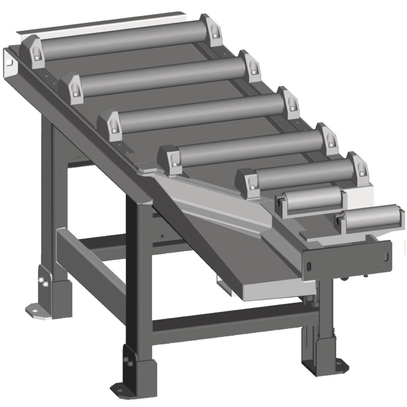 Esteira transportadora de rolos Metallkraft (2000 x 520 mm para motor com cortes de 60°)